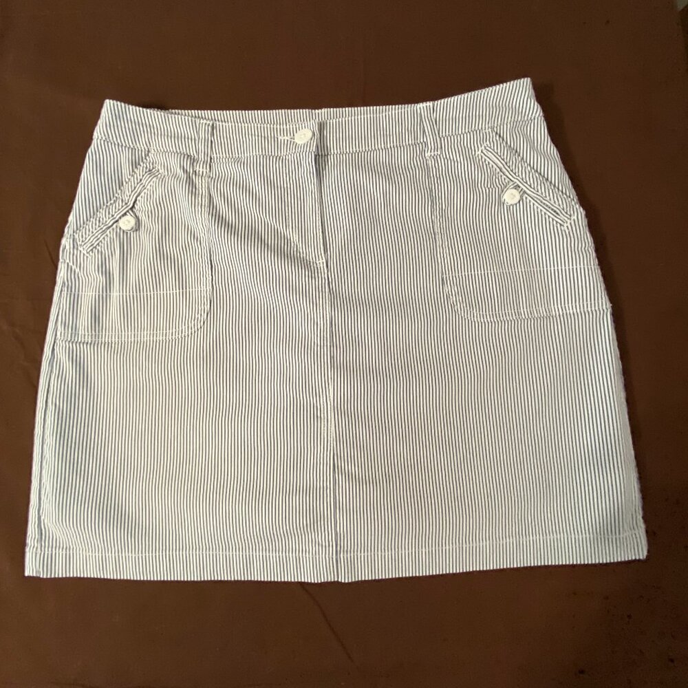 Karen Scott White Striped Skirt